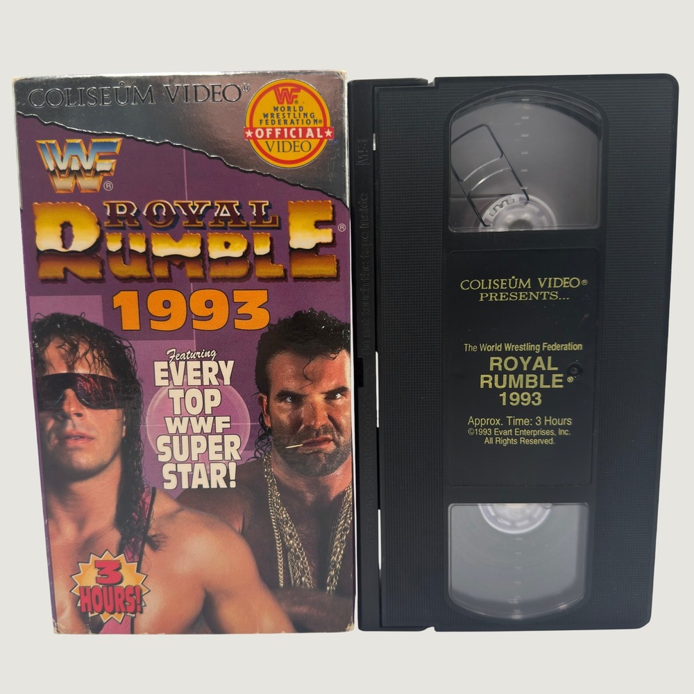 WWF Royal Rumble 1993 VHS Coliseum Video Bret Hart Razor Ramon WF111 Vintage